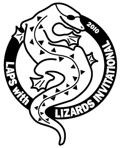 laps with lizards logo for copley water warriors swim invitational created by creative images graphic design